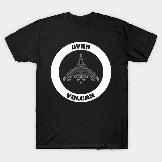 Avro Vulcan Bomber (RAF) T-Shirt by BearCaveDesigns
